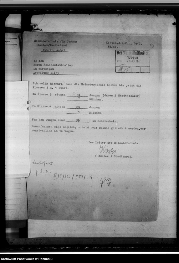 image.from.unit.number "Oberschule Schrimm (Śrem) Schülerzahl der Oberschulen 1944"
