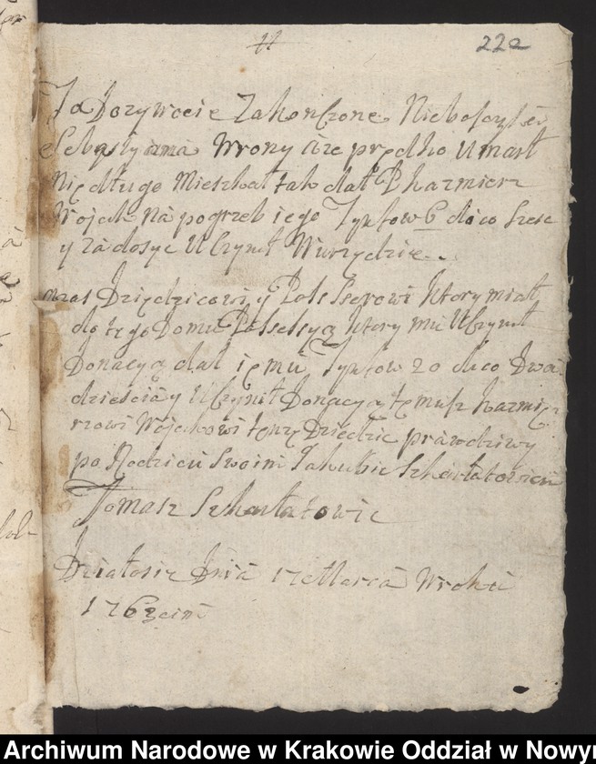 image.from.collection.number "Fragment księgi wójtowsko-ławniczej miasta Limanowej z lat 1750-1818111"