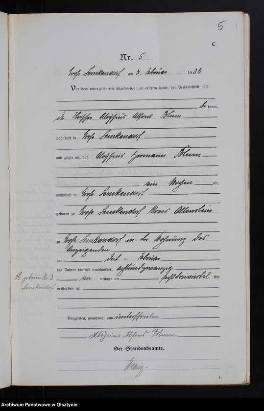 image.from.unit.number "Sterbe-Haupt-Register Nr 1-25"
