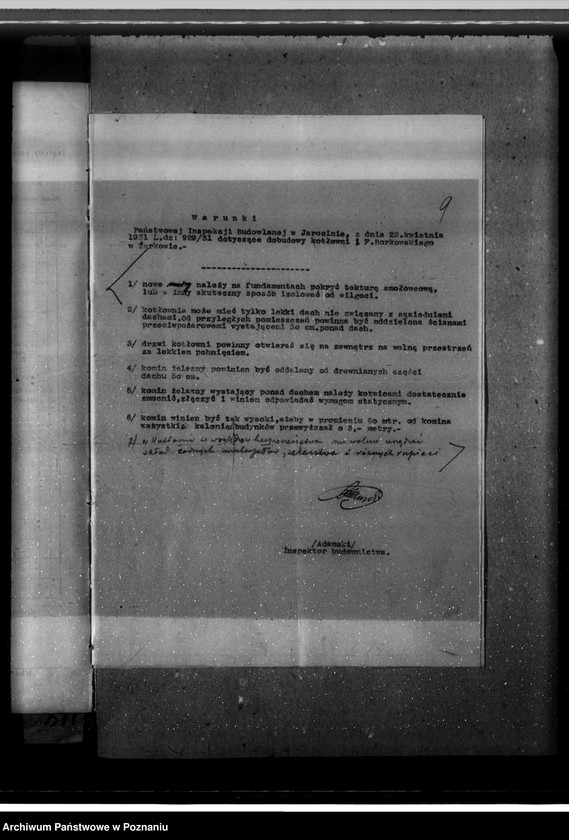 Obraz 13 z jednostki "Zatwierdzenie projektu zakładu przemysłowego urządzenia kotłowni nr 402 u własność Fr. Borkowskiego w Żerkowie pow. jarociński"