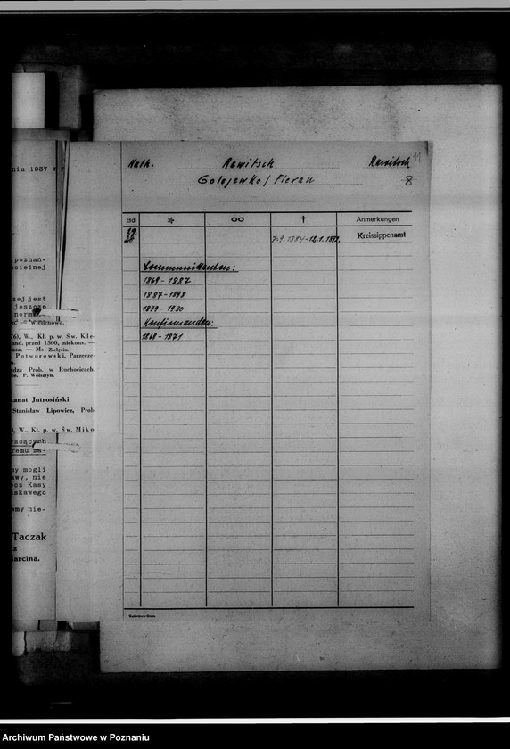 Obraz 14 z jednostki "Bücherverzeichnis [kościelne księgi wyznań: ewangelickiego i katolickiego z powiatu rawickiego]"