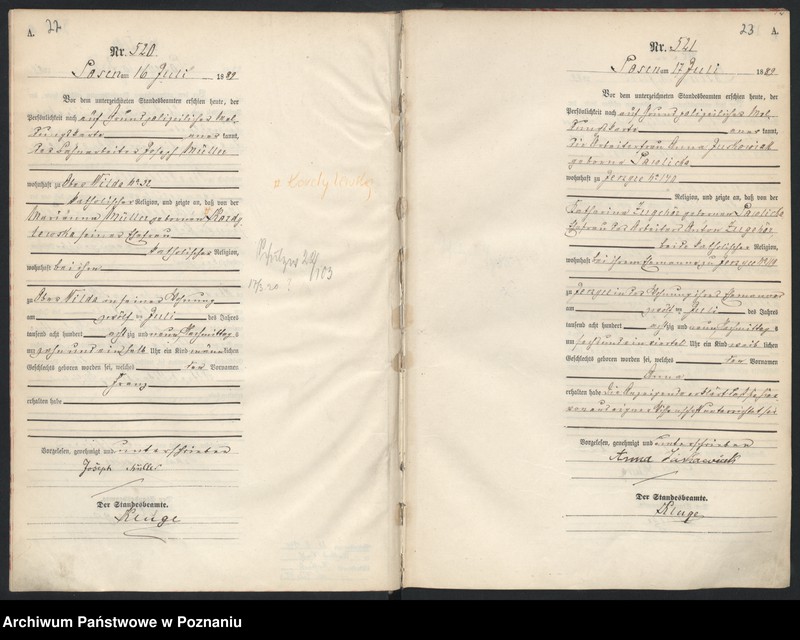 Obraz 15 z jednostki "Księga urodzeń t. II"