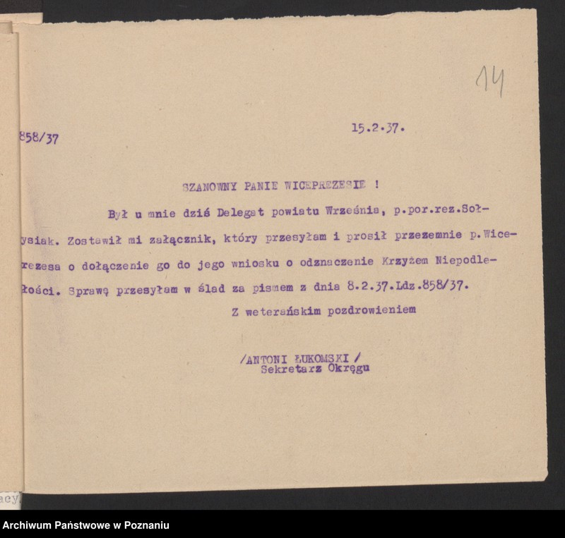 Obraz 19 z jednostki "Września - akta delegata powiatowego."