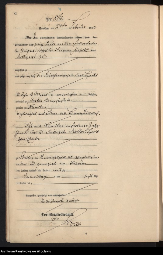 image.from.unit.number "Sterbe-Haupt-Register Breslau I 1890 Band 3"