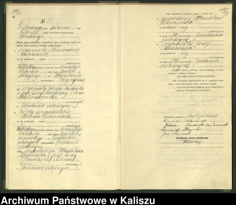 Obraz 12 z jednostki "[Księga małżeństw]"