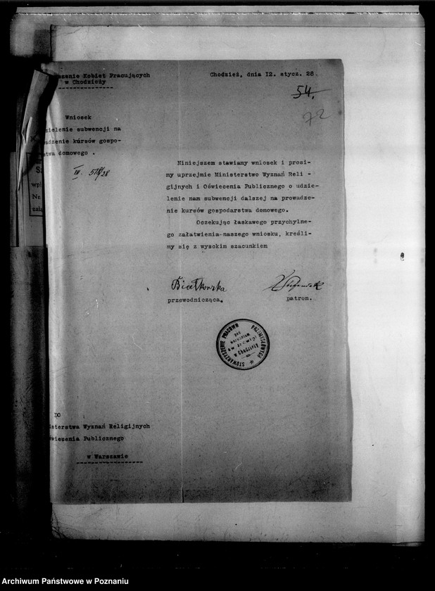 image.from.unit.number "Kursy gospodarstwa domowego Stowarzyszenia Kobiet pracujących - Chodzież"