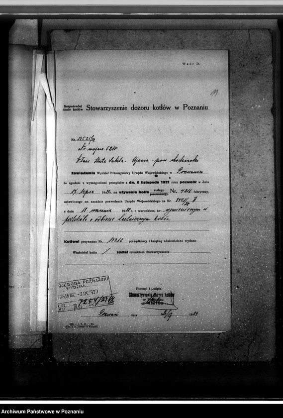 Obraz 15 z jednostki "Huta Szkła Ujście pow. chodzieski kocioł nr fabryczny 4216 kocioł nr woj. 6210"