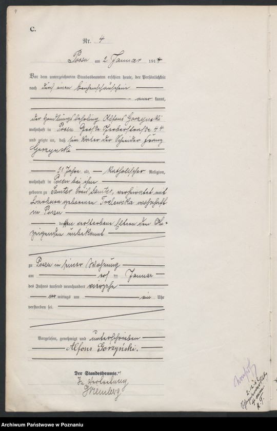 Obraz 6 z jednostki "Księga miejscowa zgonów tom I [Rejestr główny zgonów]"