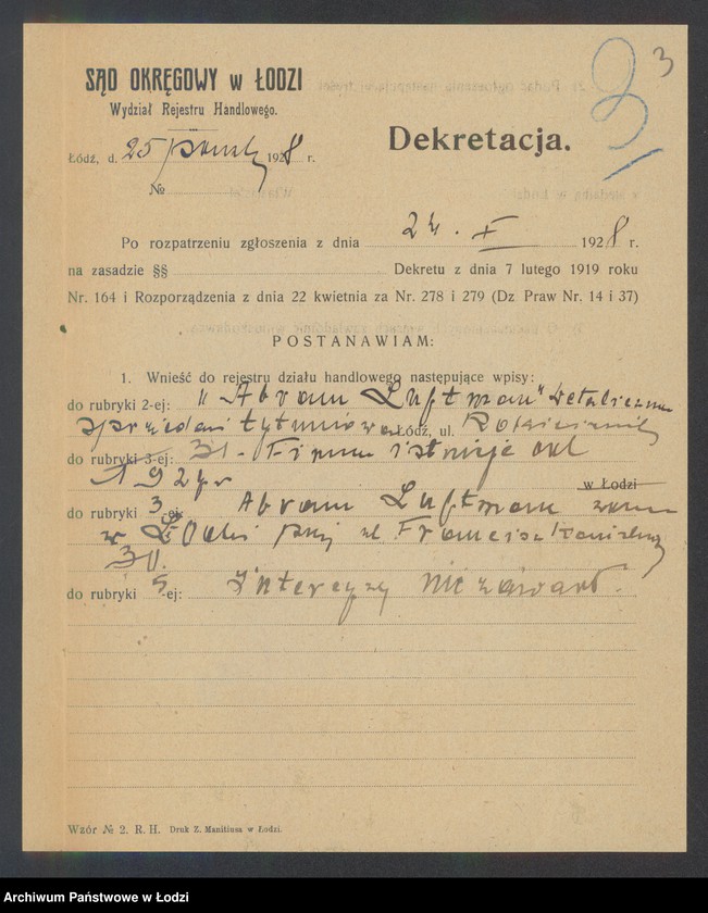 Obraz 5 z jednostki "Abram Luftman – detaliczna sprzedaż tytoniów"