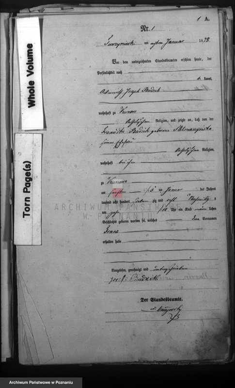 Obraz z zespołu "Urząd Stanu Cywilnego Tworzymierki (pow. gostyński)"