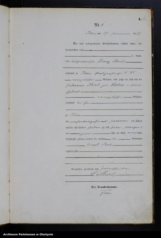 Obraz z jednostki "Geburts-Haupt-Register Nr 1 - 102"