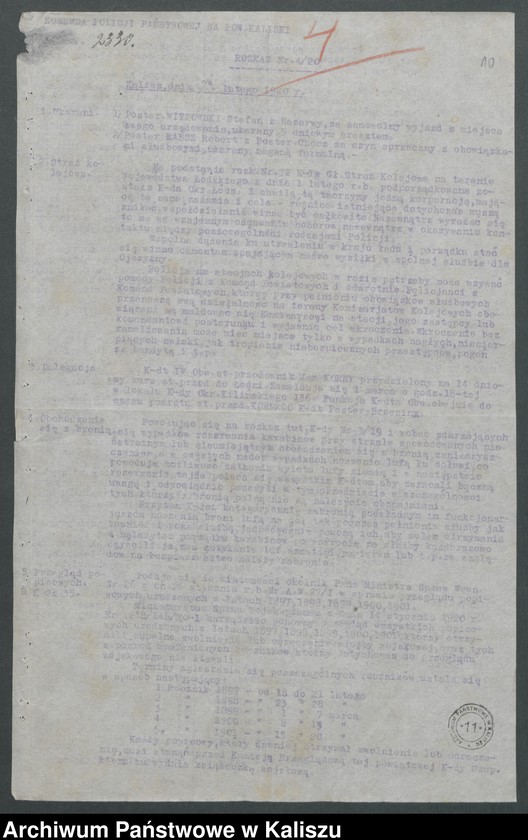 Obraz 14 z jednostki "[Rozkazy wewnętrzne Komendy Powiatowej Policji Państwowej w Kaliszu]"