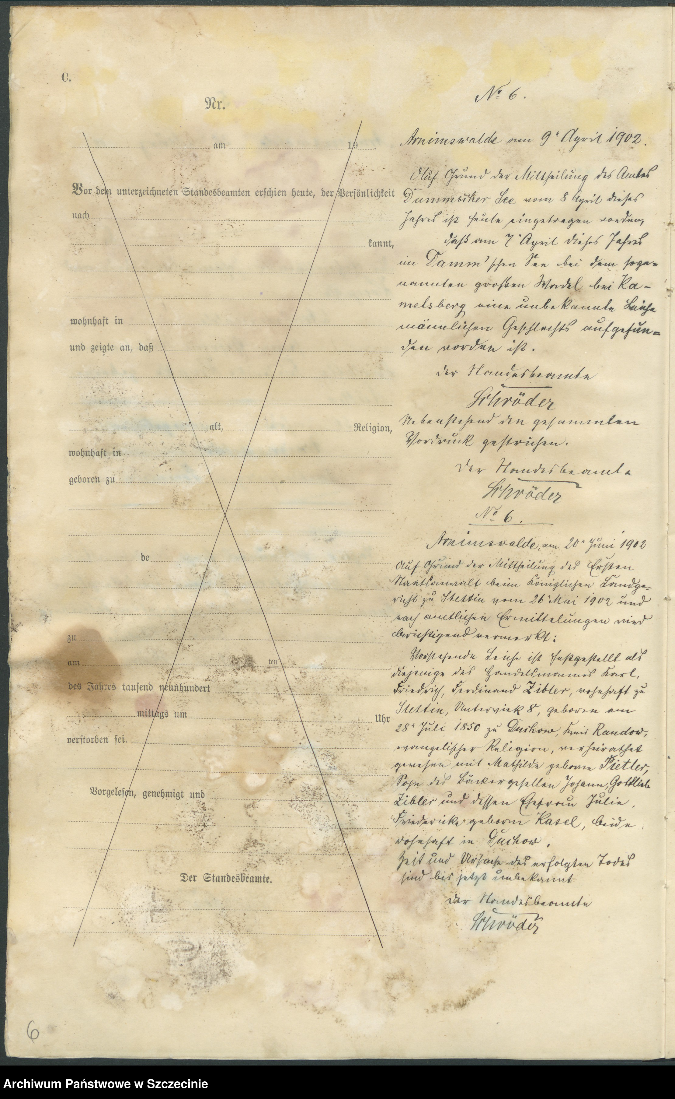 Skan z jednostki: Sterberegister