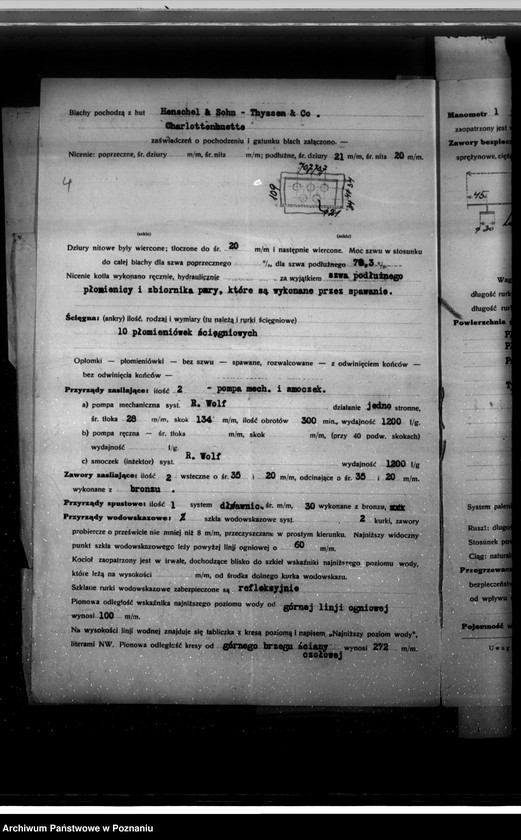 Obraz 8 z jednostki "Fabryka cykorii w Borowie pow. kościański własność O. Bernutha nr woj. kotła 6294"