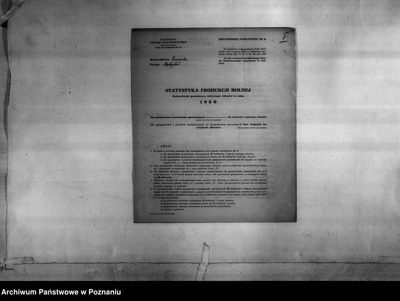 Obraz 5 z jednostki "/Statystyka produkcji rolnej - zestawienie powiatowe dotyczące zbiorów z terenu powiatu międzychodzkiego/"