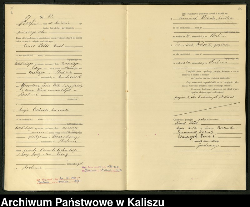 Obraz 16 z jednostki "[Księga małżeństw]"