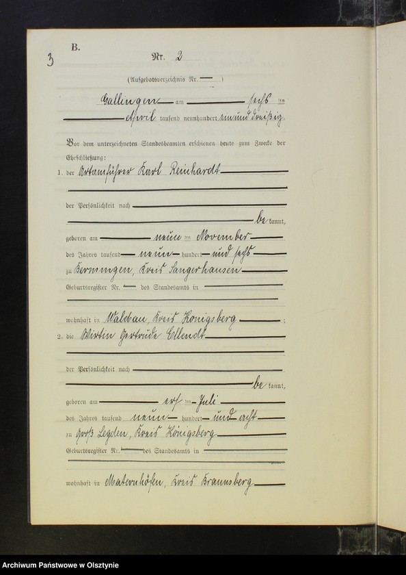 image.from.unit.number "Heirats-Neben-Register Nr 1 - 19 [ Księga małżeństw - wtóropis ]"