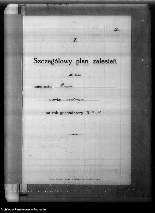 Obraz 11 z jednostki "Plan urządzenia gospodarstwa leśnego lasu majątku Strzępiń w powiecie nowotomyskim 1932-1942"