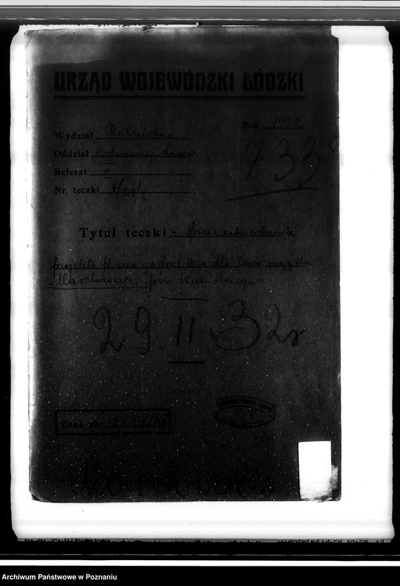 Obraz 4 z jednostki "Zatwierdzenie projektu planu gospodarstwa leśnego dla lasów majątku Marchwacz powiatu kaliskiego"