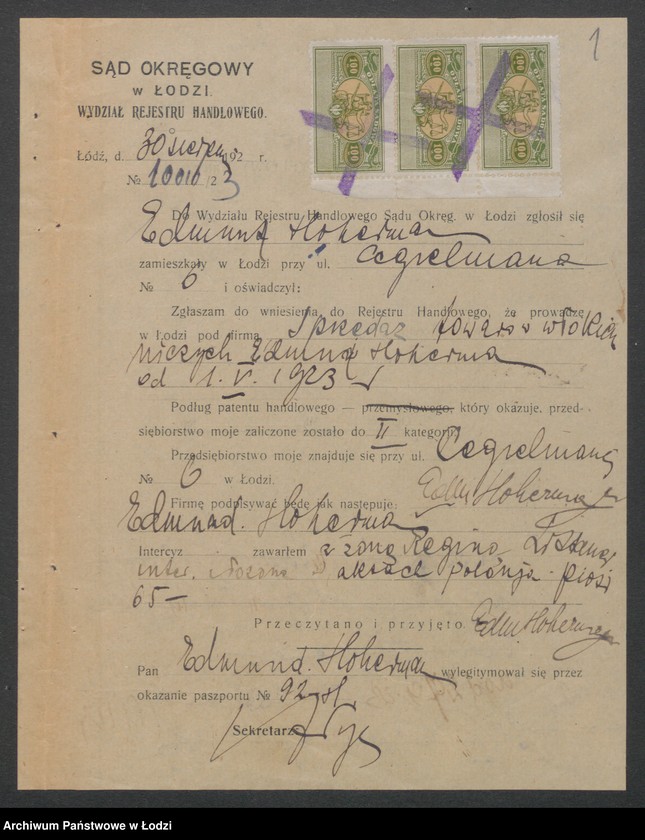 Obraz 3 z jednostki "Edmund Hoherman- sprzedaż towarów włókienniczych"