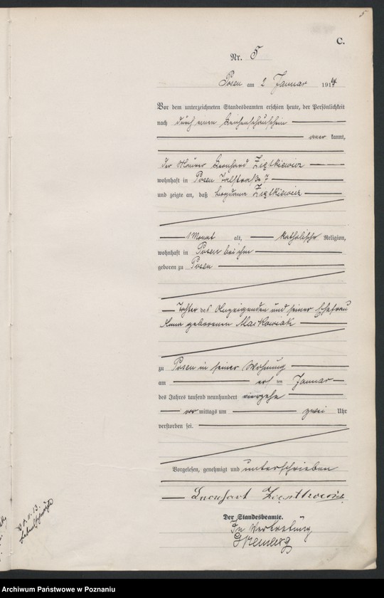 Obraz 7 z jednostki "Księga miejscowa zgonów tom I [Rejestr główny zgonów]"