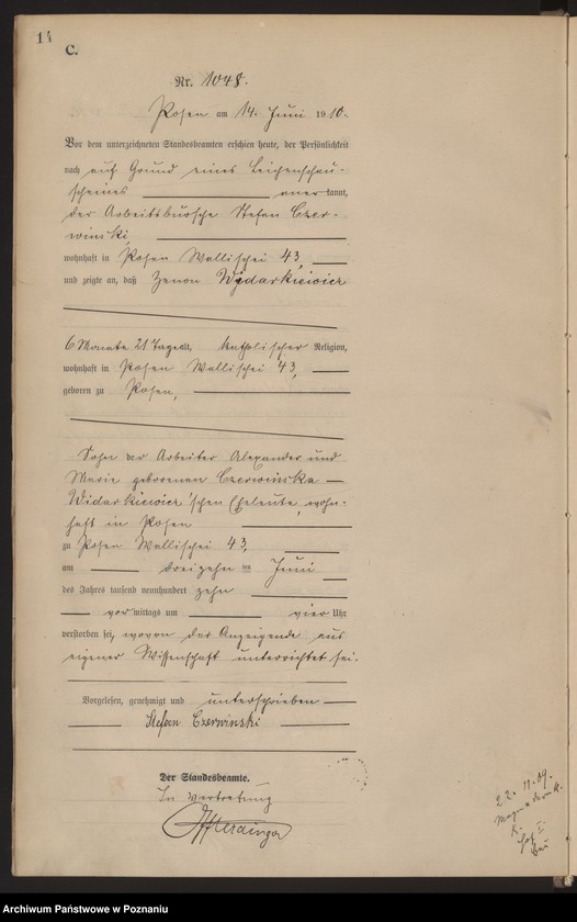 Obraz 15 z jednostki "Księga miejscowa zgonów tom III [Rejestr główny zgonów]"