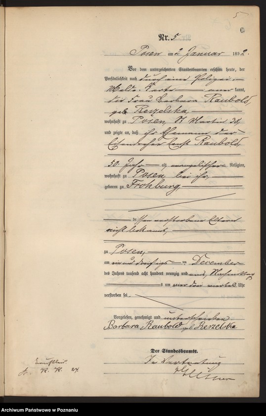 Obraz 8 z jednostki "Księga zgonów t. I"