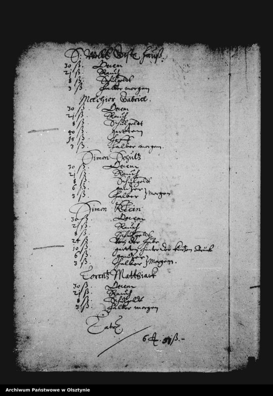 image.from.unit.number "Kirchen-Rechnung der Stadt Deutsch Eylau"