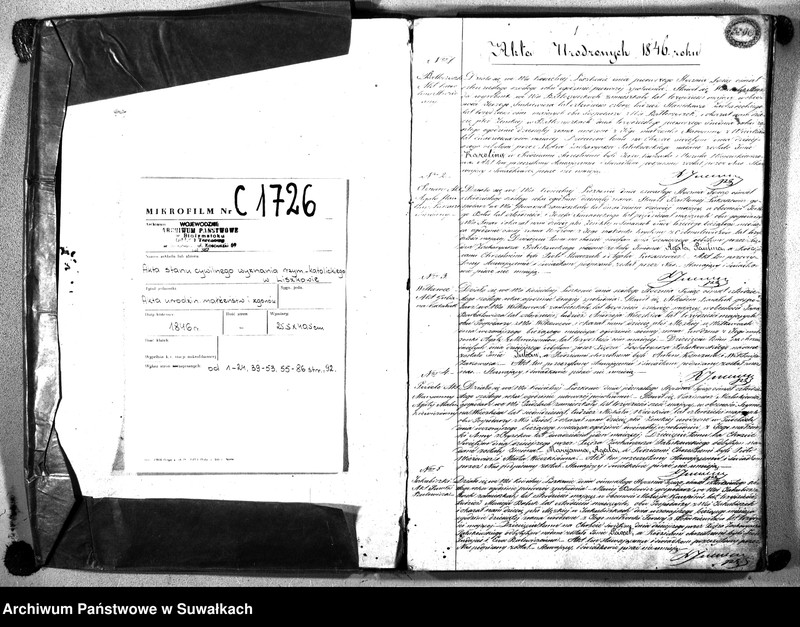 image.from.unit.number "Księga Duplikat Urodzonych, Zmarłych i Zaślubionych Parafii Liszkowskiej w Powiecie Seyneńskim Gubernii Augustowskiey Rok 1846"