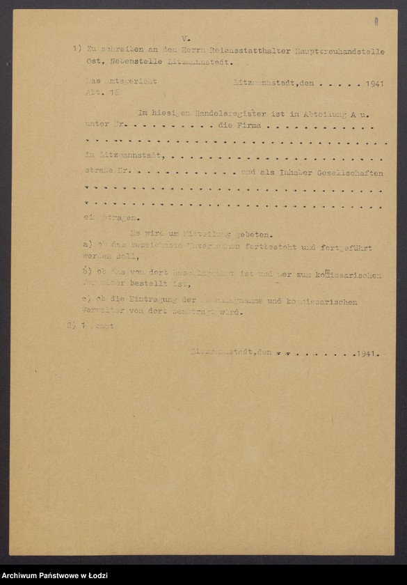 Obraz 13 z jednostki "Estera Sznycer – wyrób i sprzedaż towarów włokienniczych"