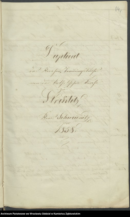 image.from.unit.number "Amtsgericht Schweidnitz Duplicate der Kirchenbücher der katholische Kirche zu Strehlitz"