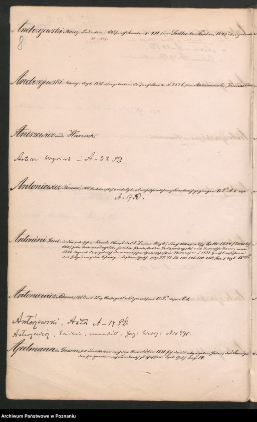 Obraz 11 z jednostki "Alphabetisches Verzeichnis der polnischen Emigranten"