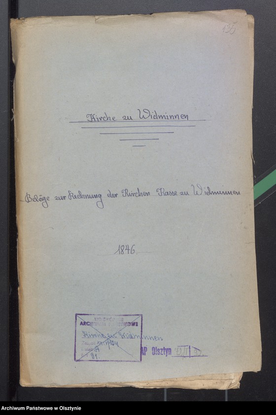 image.from.unit.number "Beläge zur Rechnung der Kirchen Kasse zu Widminnen"