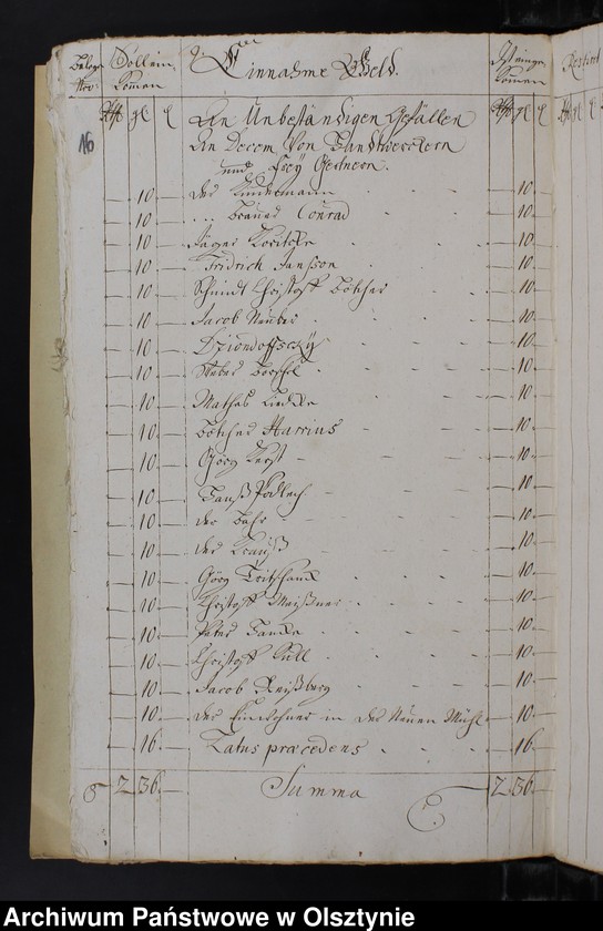 image.from.unit.number "Jahr Kirchen Rechnung der Silberbachschen Kirchen aller Einnahme und Ausgabe wie auch Bau-Rechnung"
