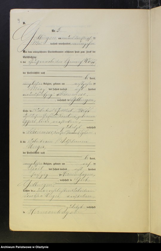 image.from.unit.number "Heirats-Neben-Register Nr 1 - 26 [ Księga małżeństw - wtóropis ]"