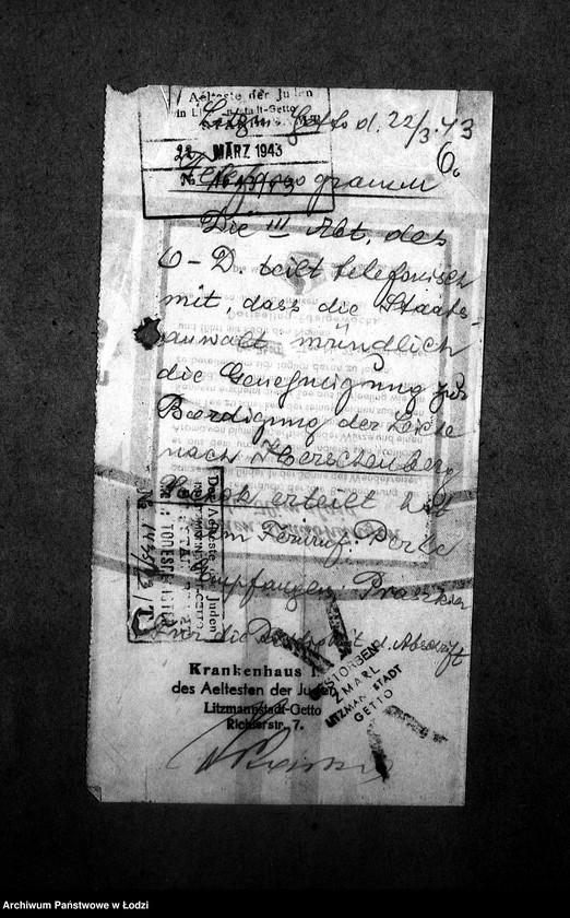 Obraz 9 z jednostki "[Korespondencja z Sądem w sprawach danych personalnych ludności getta (zmarłej)]"