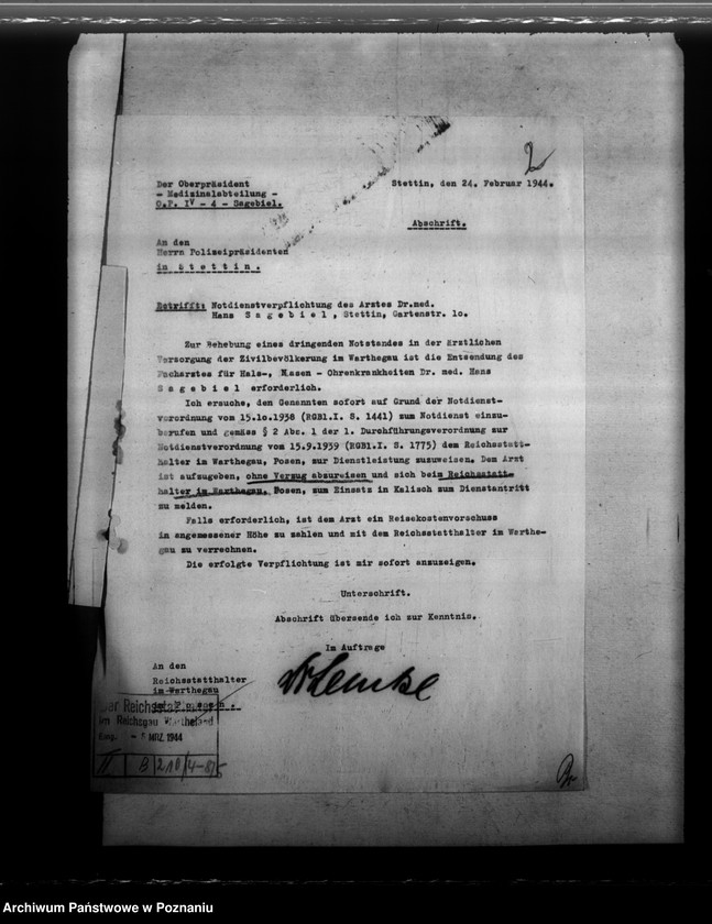 Obraz 6 z jednostki "Notdienstverpflichtung der Ärzte"