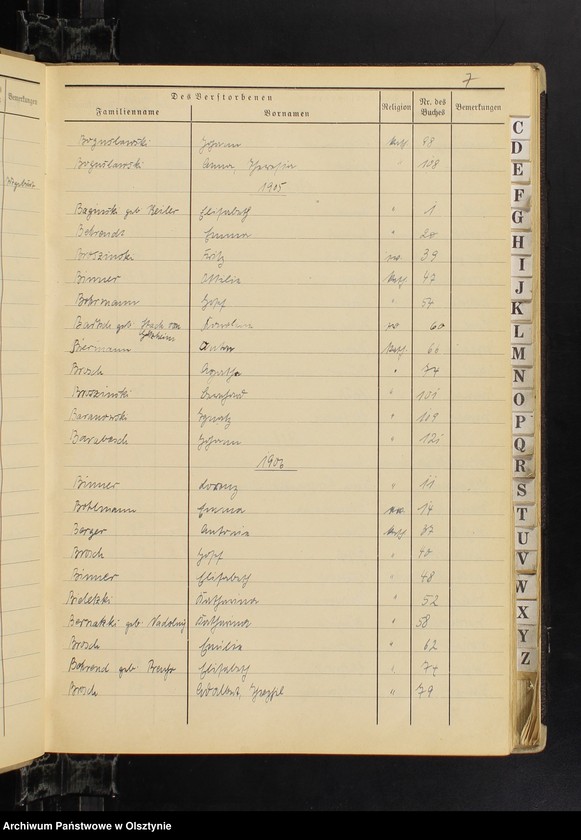 image.from.unit.number "Alphabetisches Namenverzeichnis zum Sterbebuch"