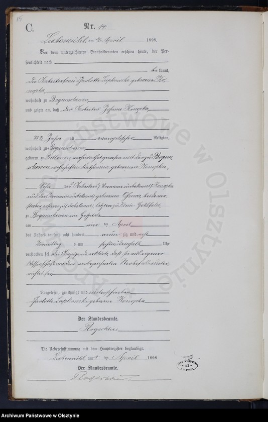 image.from.unit.number "Sterbe-Neben-Register Nr 1 - 64"