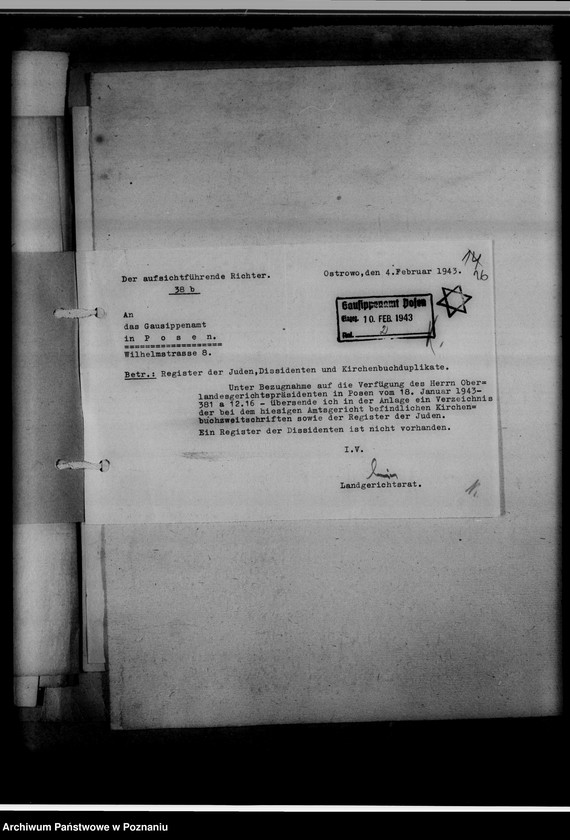 Obraz 20 z jednostki "Judenregister [powiat ostrowski]"