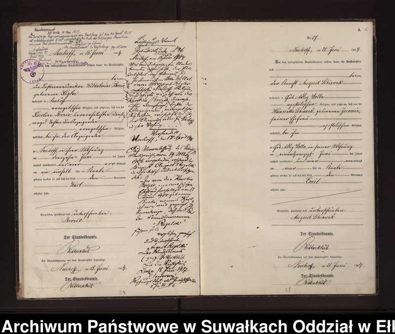image.from.unit.number "Geburts-Neben-Register des Preussischen Standes-Amtes Neuhoff Kreis Loetzen"