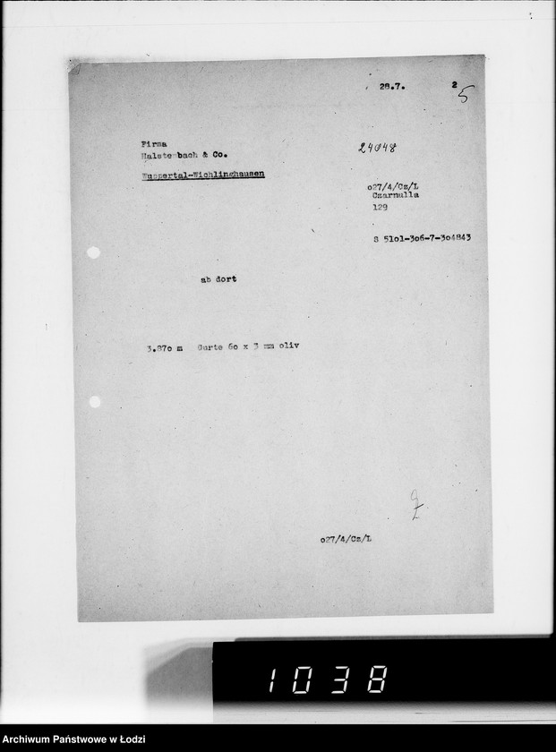 Obraz 9 z jednostki "[Zamówienia na różne artykuły techniczne dla Getta]"