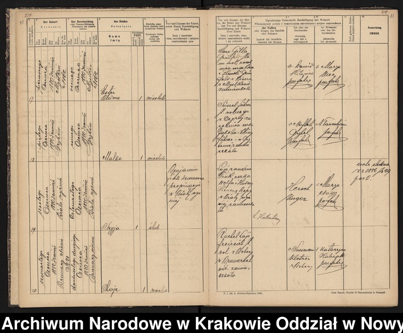 Obraz 8 z jednostki "[Księgi stanu cywilnego - urodzenia, małżeństwa, zgony]"