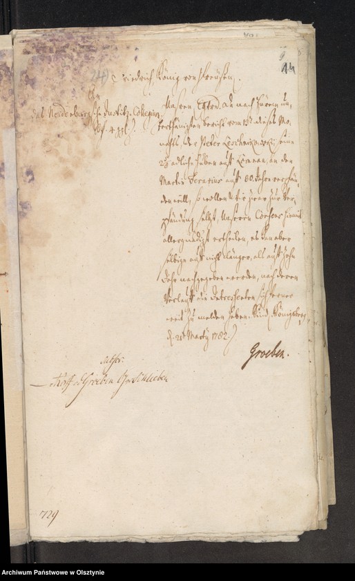 image.from.unit.number "Besitz Veränerung bey denen 2 5/8 Huben in Lomnau [Łomno] H. [Haupt] Amts Neidenburg [Nidzica] Leschnikowski Peter, Ferarius Martin,v. [von] Burski Mathias, v. [ von] Leschnikowskische Erben, v. [von] Komorowska Frantisca vereh. [vereheliche] geb. [geborene] Krajewska"