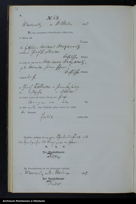 image.from.team "Urząd Stanu Cywilnego w Wielkich Bałówkach pow. nowomiejski"