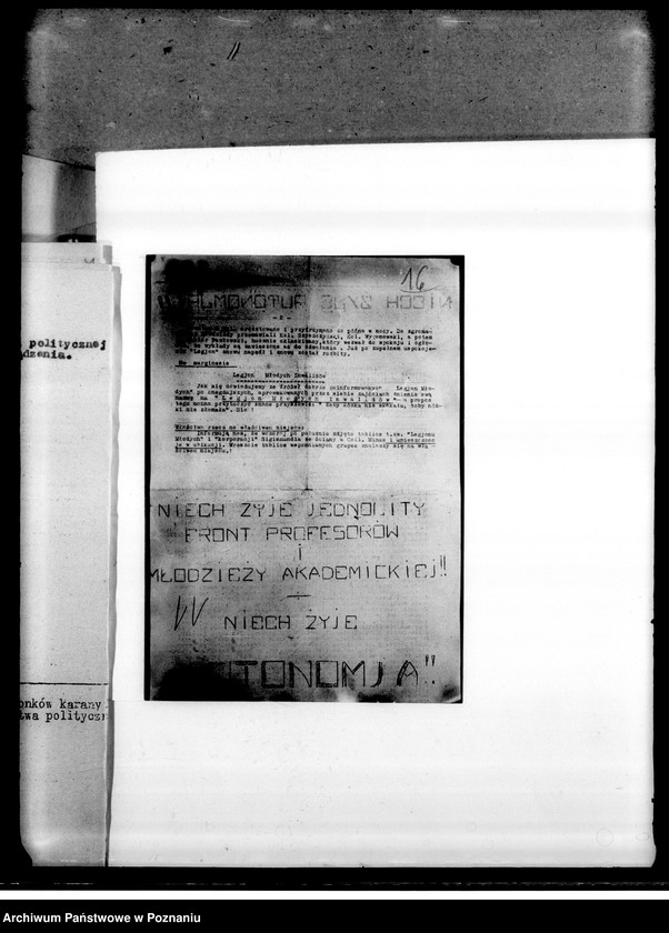 Obraz 18 z jednostki "Okólniki, zarządzenia, korespondencja dotycząca wyborów do Rady Miejskiej i wyborów kandydatów na radnych. Sprawy organizacyjne: wykazy personalne. Materiały dotyczące strajku akademickiego na wyższych uczelniach w Poznaniu"