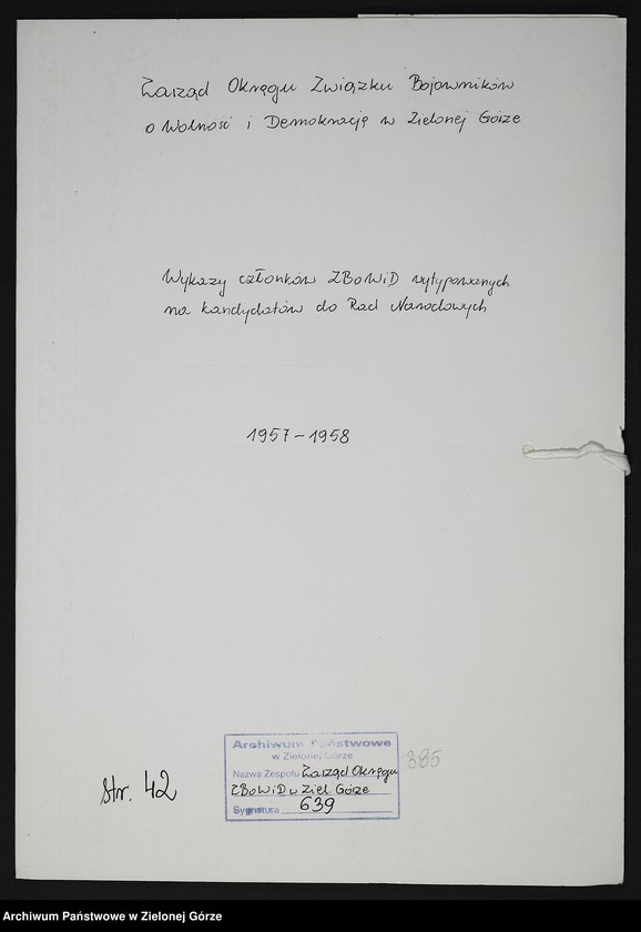 image.from.unit.number "Wykazy członków ZBoWiD wytypowanych na kandydatów do Rad Narodowych"