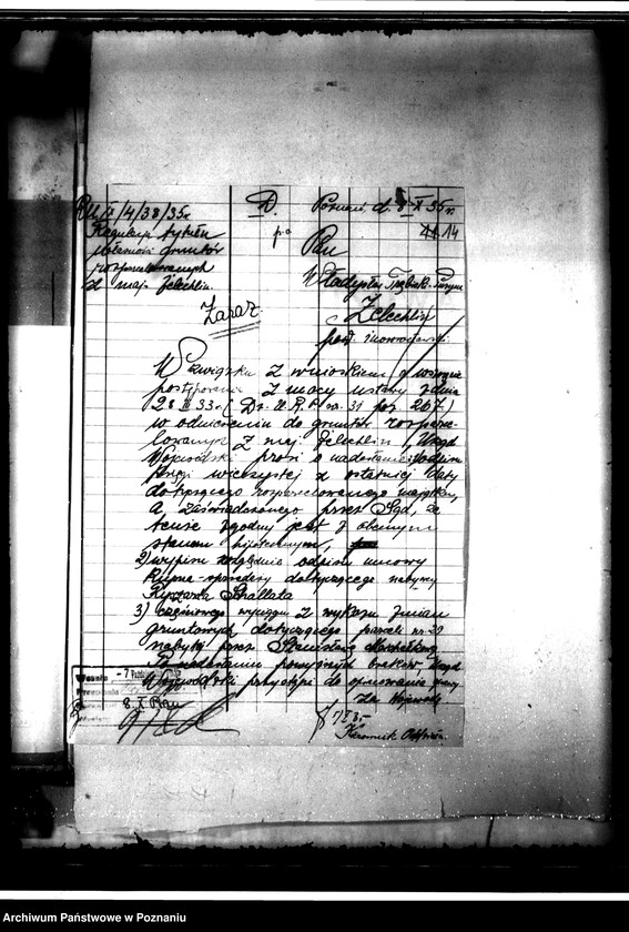 Obraz 18 z jednostki "Uregulowanie w trybie ustawy z dnia 28.III.1953 r. prawa własności rozparcelowanych gruntów majątku Zelechlin"