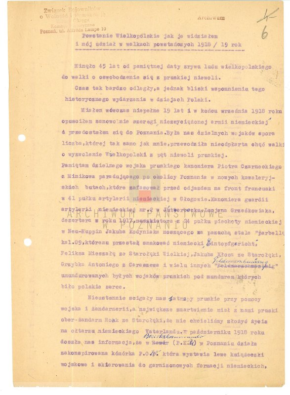 Obraz 16 z jednostki "Relacje i wspomnienia dotyczące powstania wielkopolskiego: 1. Poznań, część ll /autorzy relacji od G - M/."