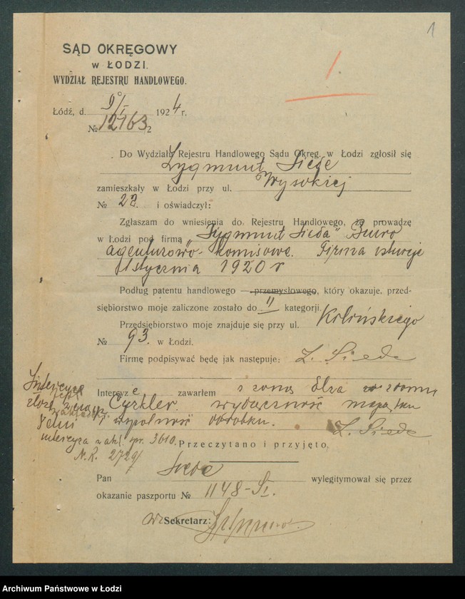 Obraz 3 z jednostki "Zygmunt Siede – biuro agenturowo – komisowe"